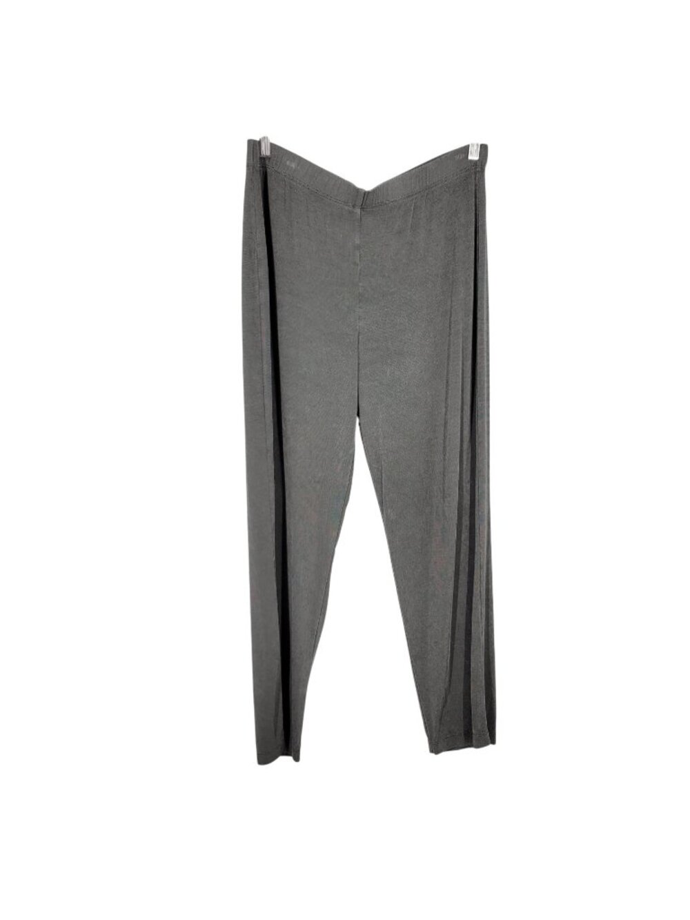Chico's Travelers Size 2 Gray Pants Pull On Straight Leg Travel Large Slinky